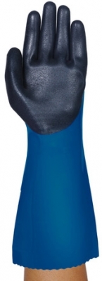Manusi de protectie Alphatech Ansell, impotriva riscurilor chimice, albastru